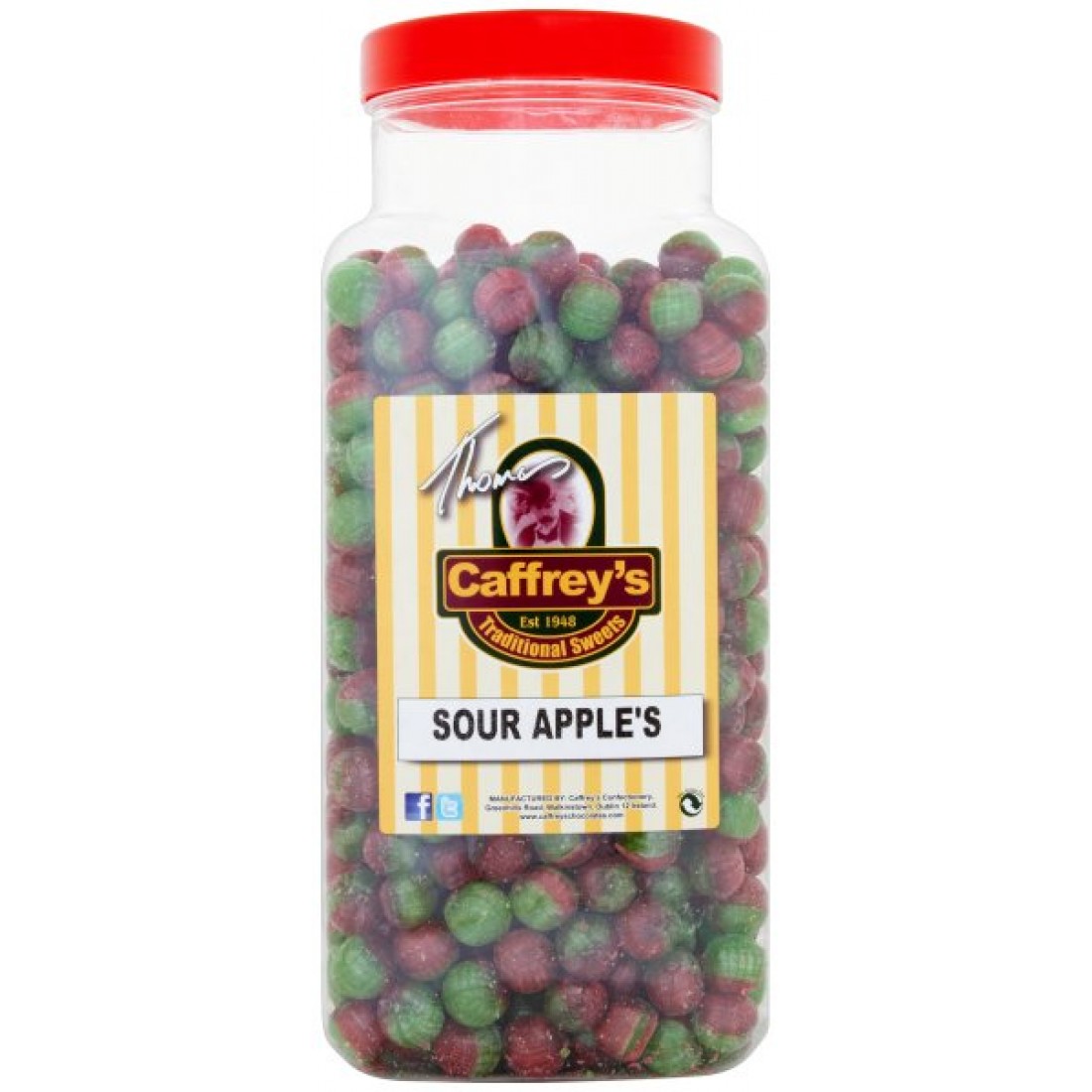Caffrey's Sour Apples 3kg Jar Candy Ireland's Leading Online